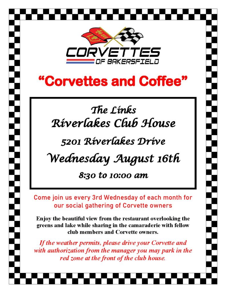 Corvettes & Coffee @ Riverlakes Club House