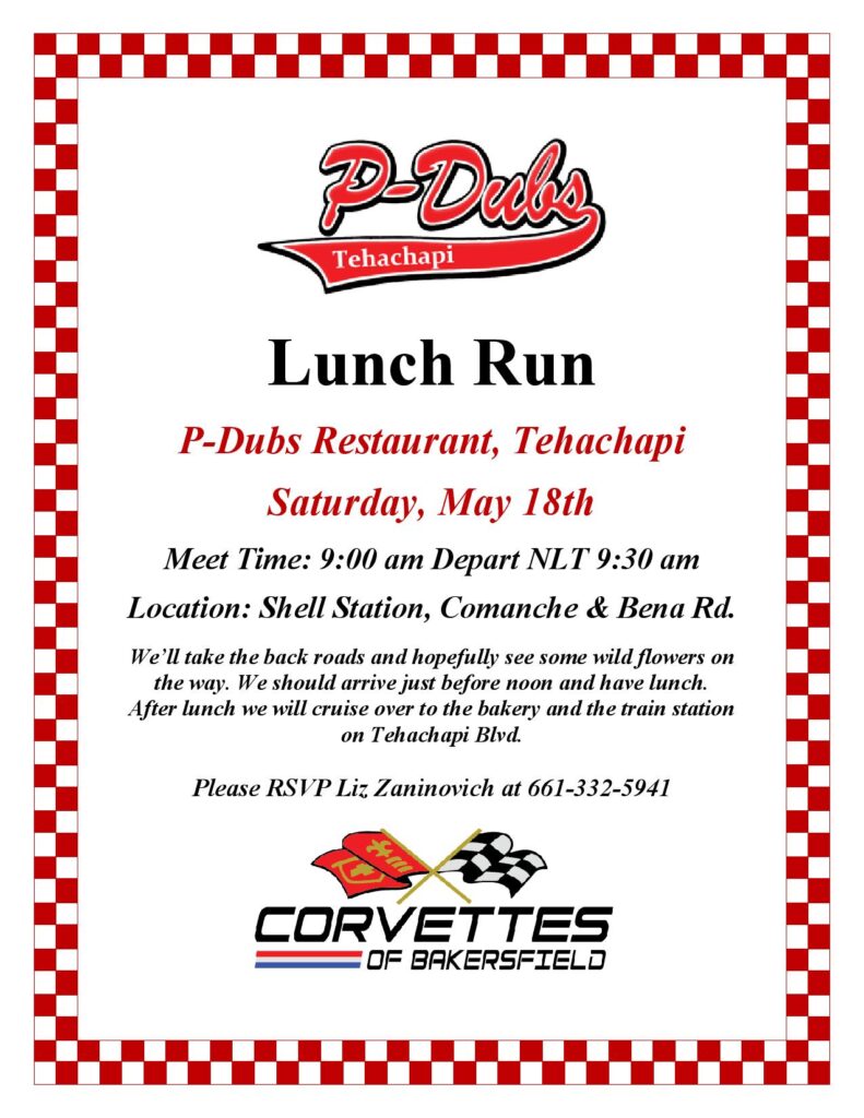 Lunch Run @ P-Dubs Tehachapi