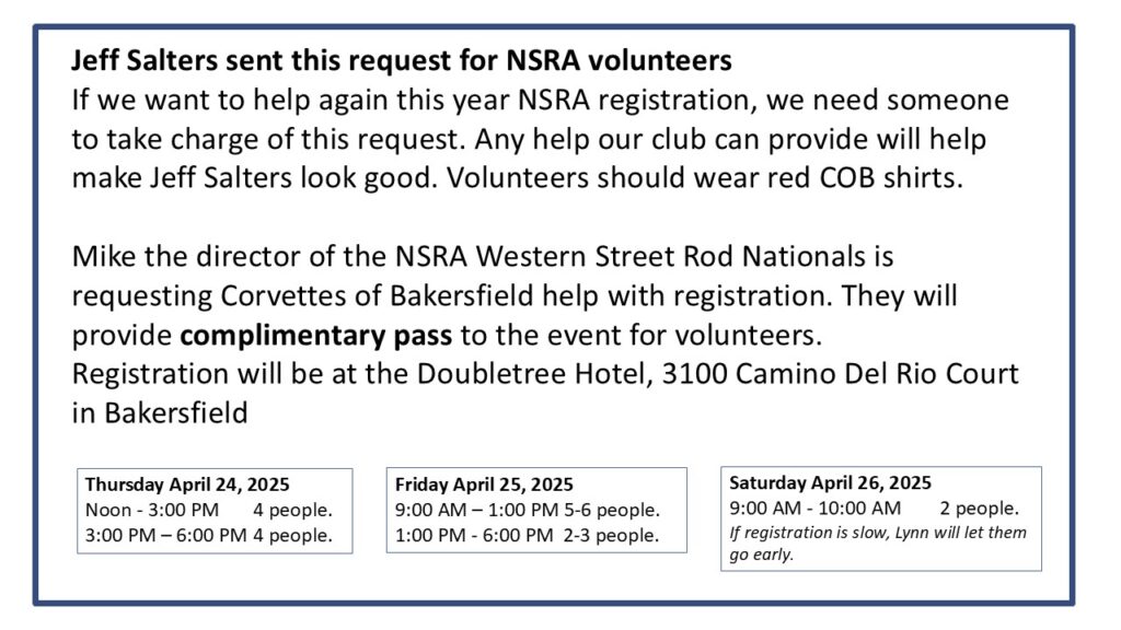 NHRA Registration Volunteers