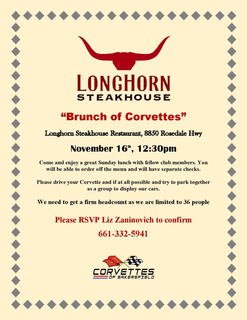 Brunch of Corvettes @ Longhorn Steakhouse